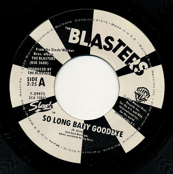 The Blasters : So Long Baby Goodbye (7", Single, Styrene, All)
