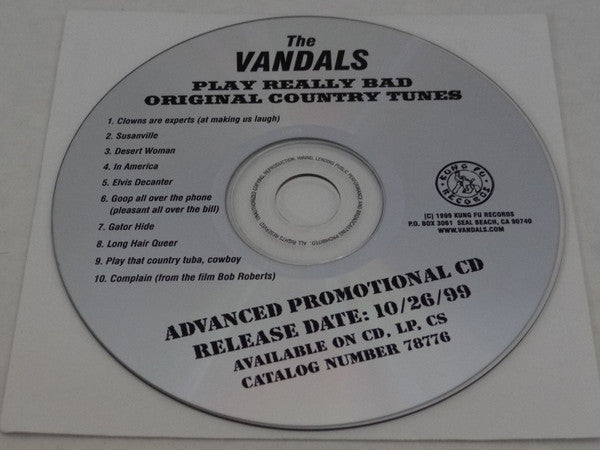 The Vandals : Play Really Bad Original Country Tunes (CD, Advance, Album, Promo, RE)
