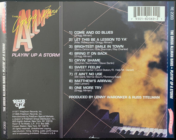 The Gregg Allman Band : Playin' Up A Storm (CD, Album, RM)