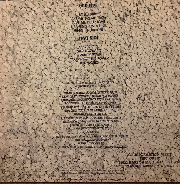 Zinc Orbie : Ba Bo Baby (LP, Album)