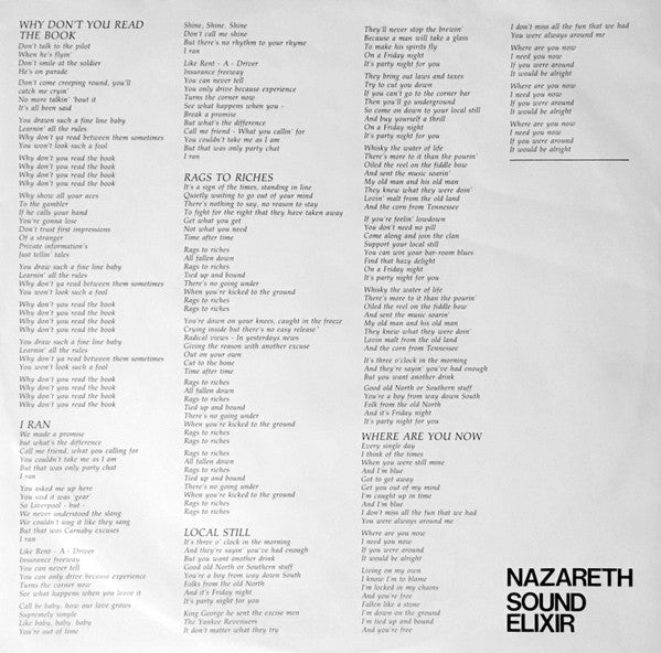 Nazareth (2) : Sound Elixir (LP, Album, Han)