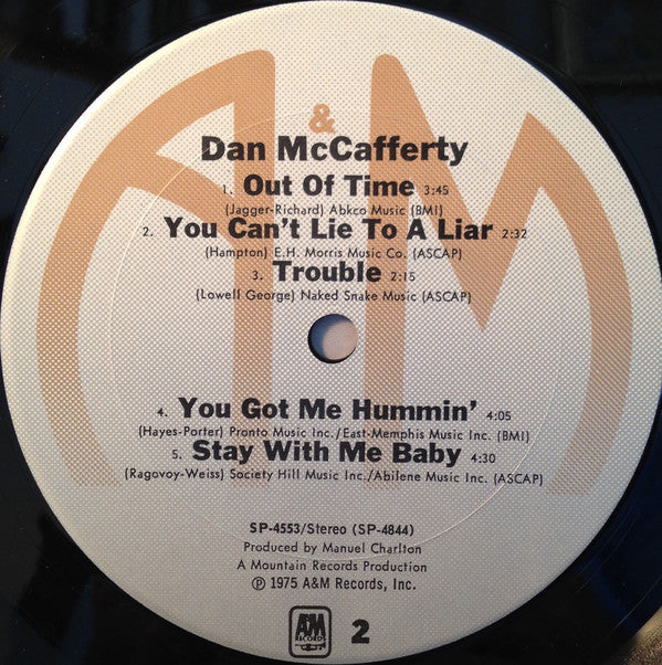 Dan McCafferty : Dan McCafferty (LP, Album, RE)