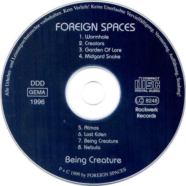 Foreign Spaces : Being Creature (CD, Album)