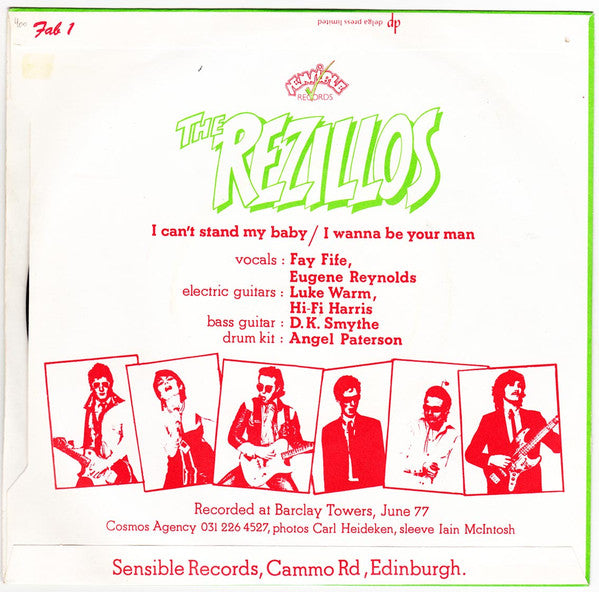 The Rezillos : I Can't Stand My Baby / I Wanna Be Your Man (7", Single, Sol)