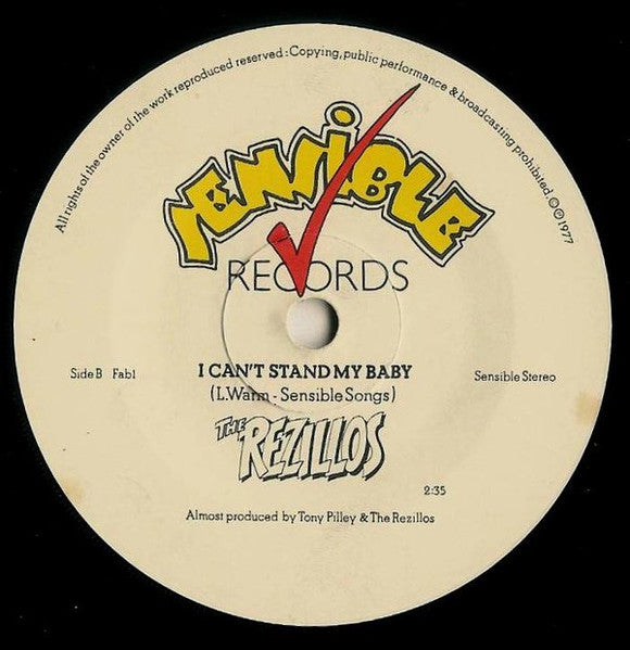 The Rezillos : I Can't Stand My Baby / I Wanna Be Your Man (7", Single, Sol)
