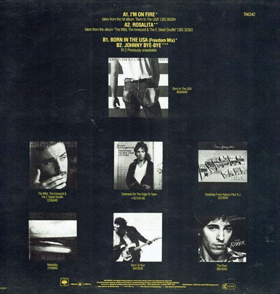 Bruce Springsteen : I'm On Fire / Born In The USA (12", Single, Red)