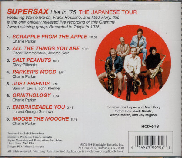 Supersax : Live In '75 - The Japanese Tour (CD, Album)