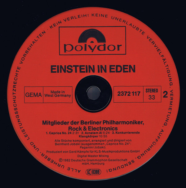 Mitglieder Der Berliner Philharmoniker, Rock & Electronics, Bernhard Jobski : Einstein In Eden (LP)