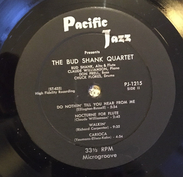 Bud Shank Quartet Featuring Claude Williamson : Bud Shank (LP, Album, Mono)