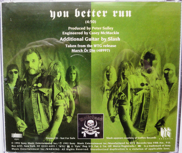 Motörhead : You Better Run (CD, Single, Promo)
