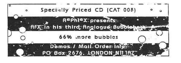 Aphex Twin : Analogue Bubblebath Vol. 3 (CD, EP, J-C)