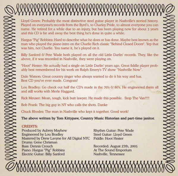 Dale Watson : The Little Darlin' Sessions (CD, Album)