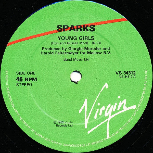 Sparks : Young Girls (12", Single)