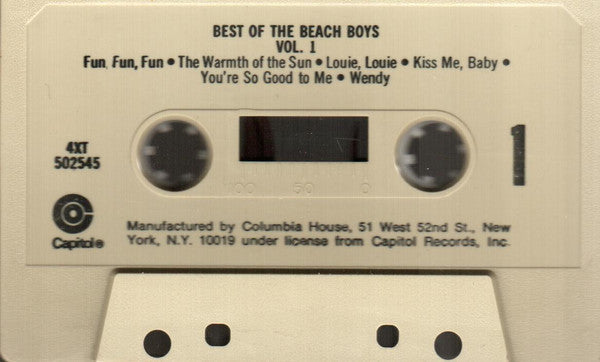The Beach Boys : Best Of The Beach Boys, Vol. 1 (Cass, Comp, Club)