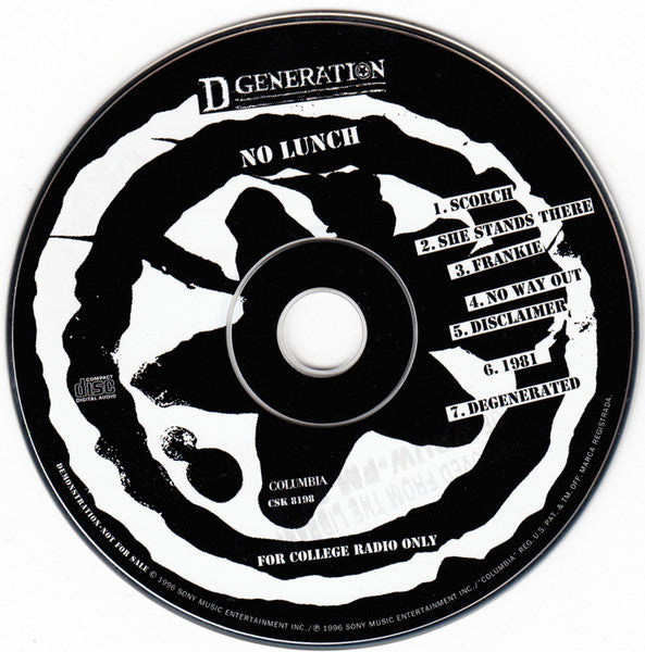 D Generation : No Lunch (CD, Promo, Smplr)