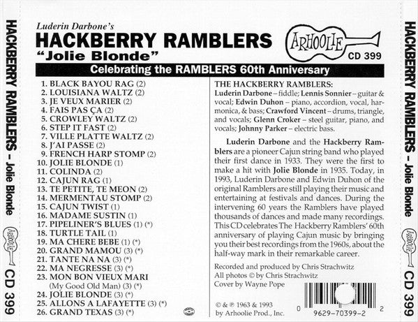 Hackberry Ramblers : Jolie Blonde (CD, Comp)