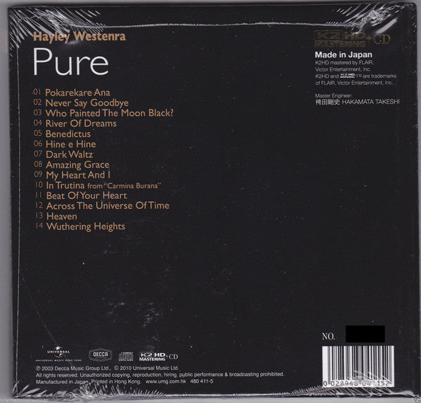 Hayley Westenra : Pure (CD, Album, Ltd, Num, RE, RM, K2H)