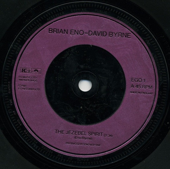 Brian Eno - David Byrne : The Jezebel Spirit (7")