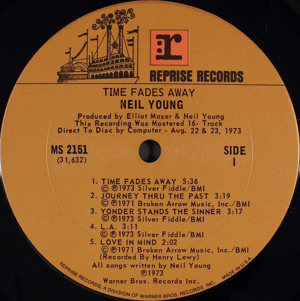 Neil Young : Time Fades Away (LP, Album, Pit)