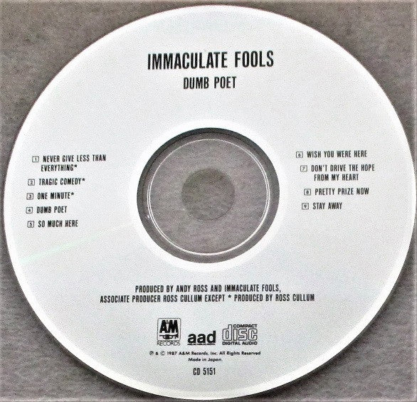 Immaculate Fools : Dumb Poet (CD, Album)
