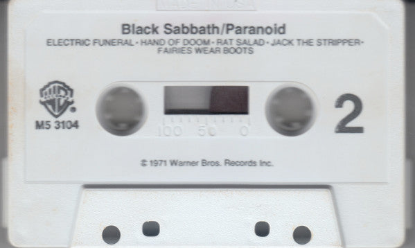 Black Sabbath : Paranoid (Cass, Album, RE, No )