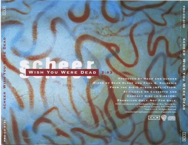 Scheer : Wish You Were Dead (CD, Single, Promo, Tou)
