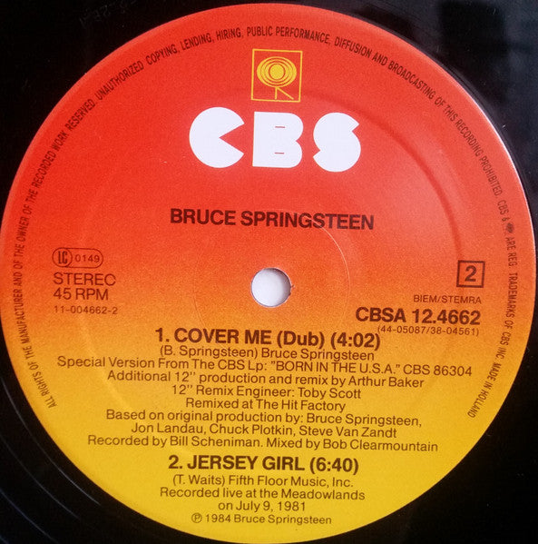 Bruce Springsteen : Cover Me (Undercover Mix) (12", Maxi, Sun)