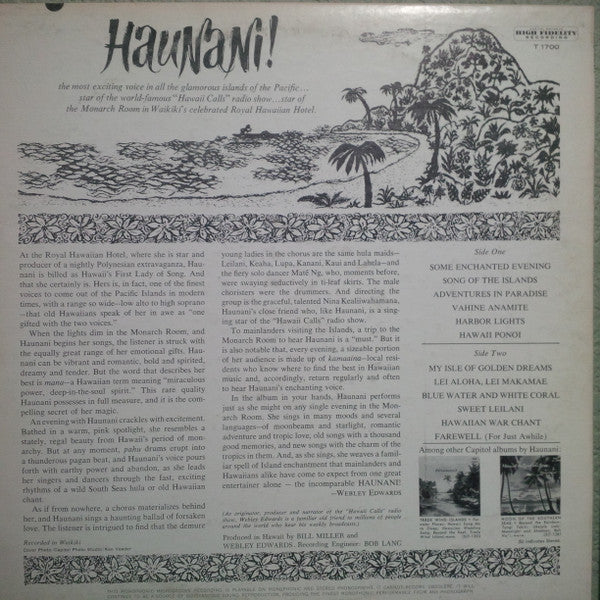 Haunani Kahalewai : Hawaii's Favorite Singing Star: Haunani! (LP, Mono)