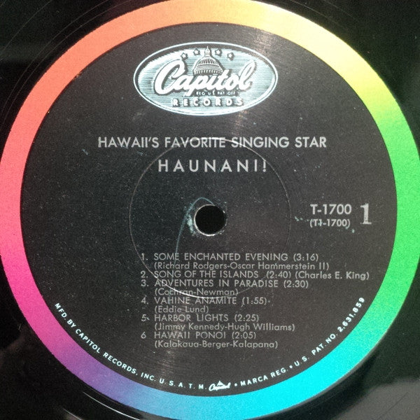 Haunani Kahalewai : Hawaii's Favorite Singing Star: Haunani! (LP, Mono)