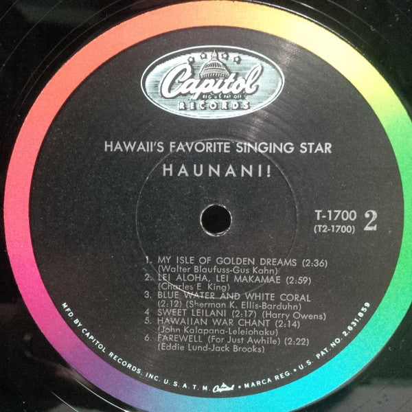 Haunani Kahalewai : Hawaii's Favorite Singing Star: Haunani! (LP, Mono)