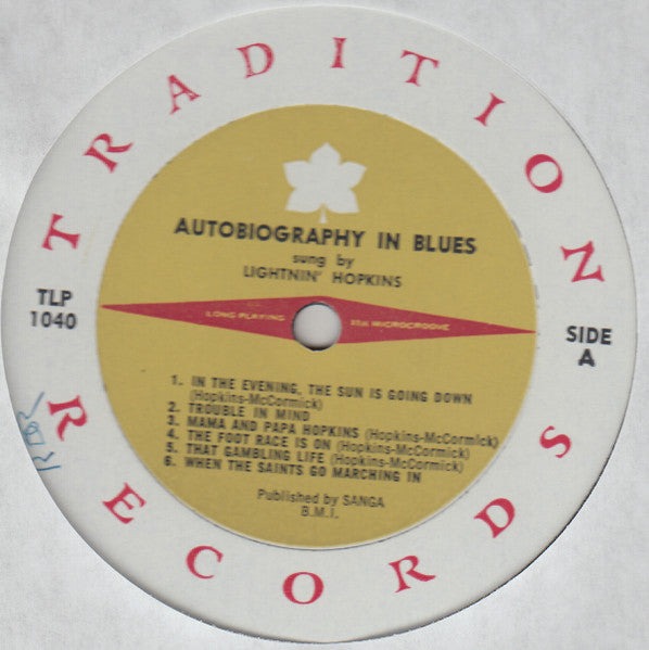 Lightnin' Hopkins : Autobiography In Blues (LP, Album, RP)