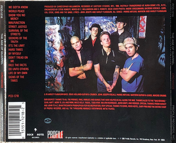 Cro-Mags : The Age Of Quarrel (CD, Album, RE)