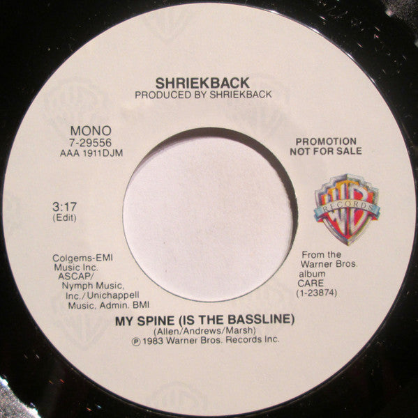 Shriekback : My Spine (Is The Bassline) (7", Mono, Promo)