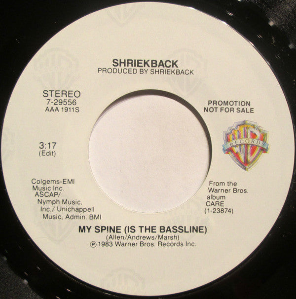 Shriekback : My Spine (Is The Bassline) (7", Mono, Promo)