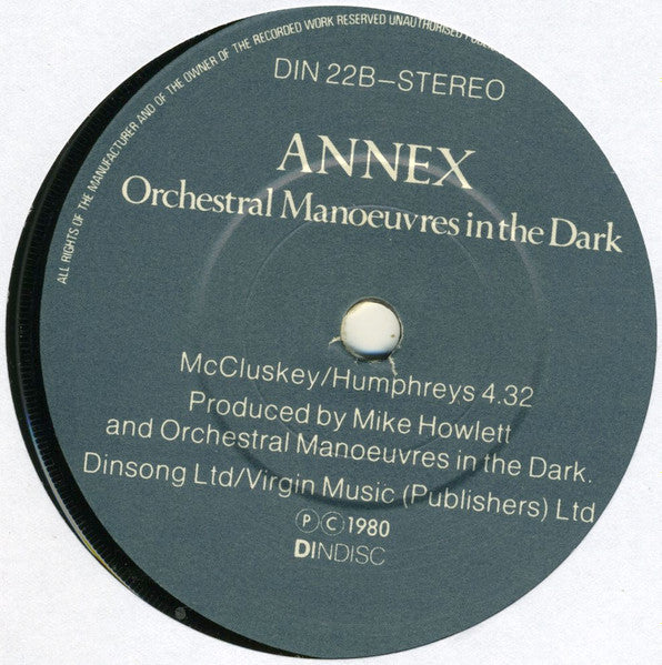 Orchestral Manoeuvres In The Dark : Enola Gay (7", Single, Bla)