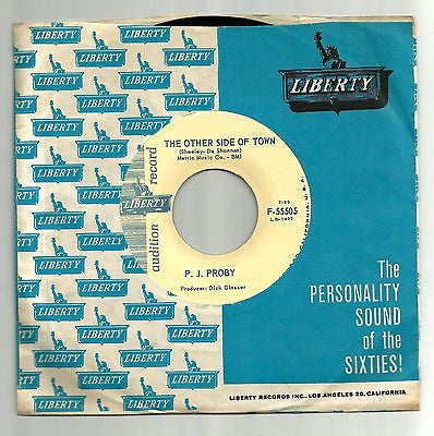 P.J. Proby : The Other Side Of Town / Watch Me Walk Away (7", Single, Mono, Promo)