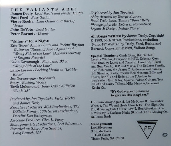 James Deely & The Valiants : Set The Night On Fire (CD, Album, RE)