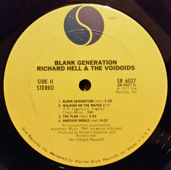 Richard Hell & The Voidoids : Blank Generation (LP, Album, Ter)