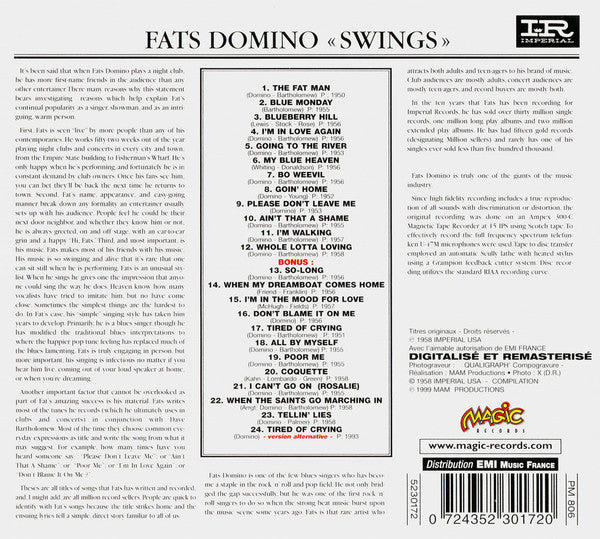 Fats Domino : Fats Domino Swings (CD, Album, RE, RM)