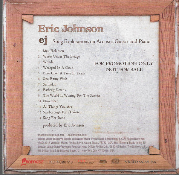 Eric Johnson (2) : EJ (CD, Album, Promo)