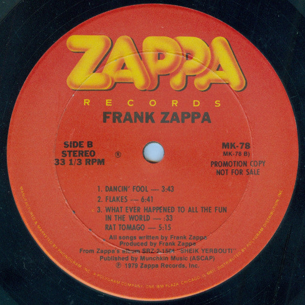 Frank Zappa : "Sheik Yerbouti" 'Clean Cuts' (12", Promo, Ter)