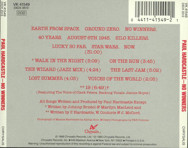 Paul Hardcastle : No Winners (CD, Album, P/Mixed)