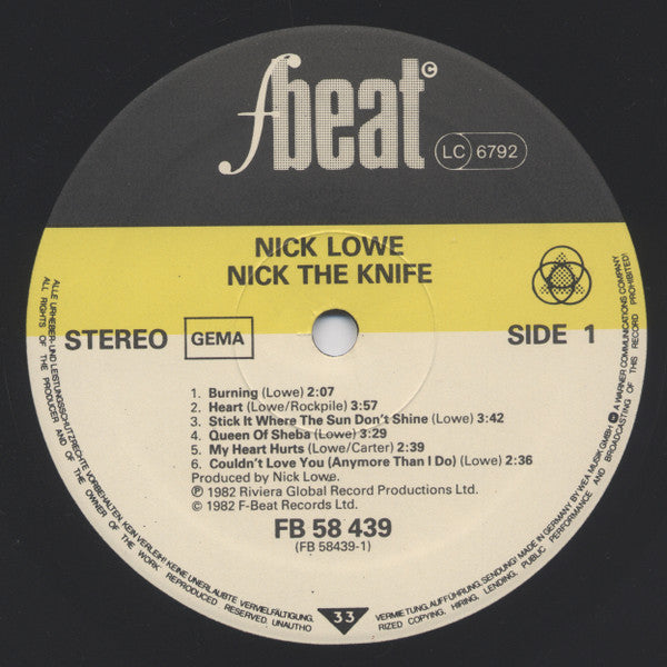 Nick The Knife - Nick Lowe