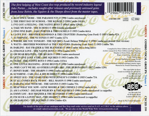 Combo Vocal Groups Volume 1 - Various