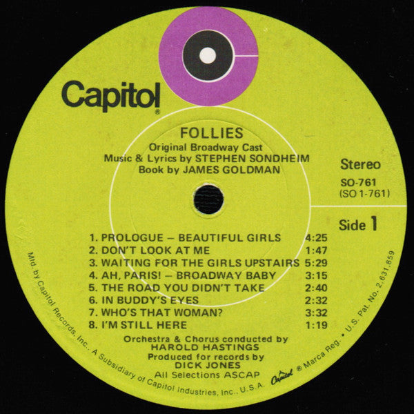 Follies - Stephen Sondheim, Original Broadway Cast*