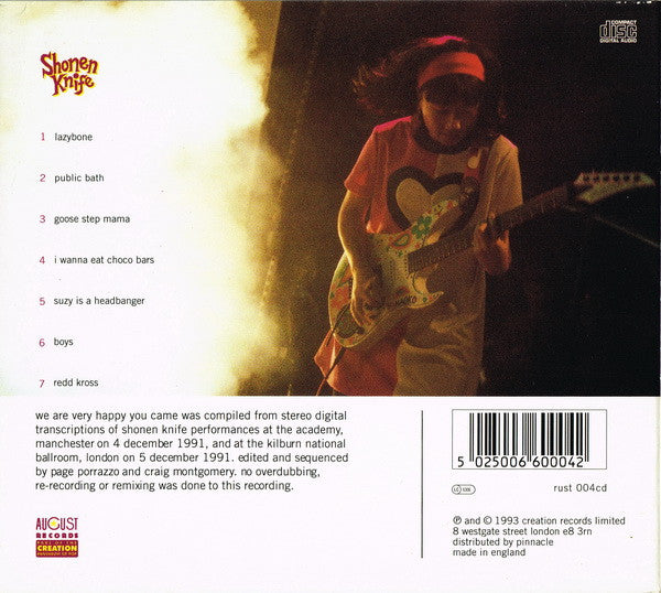 "We Are Very Happy You Came" (Shonen Knife Live) - Shonen Knife = 少年ナイフ*