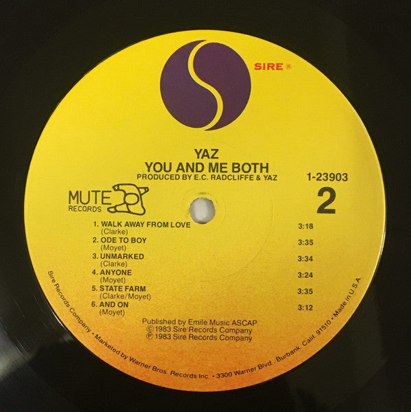 Yaz* – You And Me Both