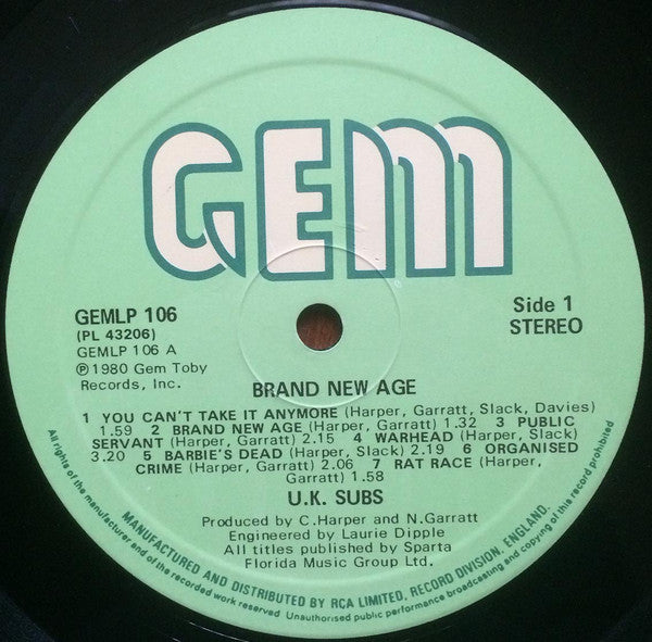 U.K. Subs* – Brand New Age