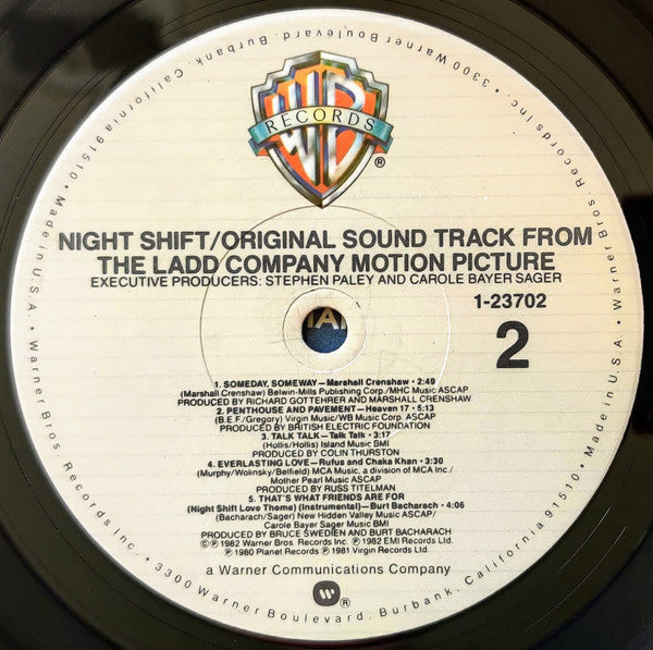 Various – Night Shift - Original Sound Track From The Ladd Company Motion Picture