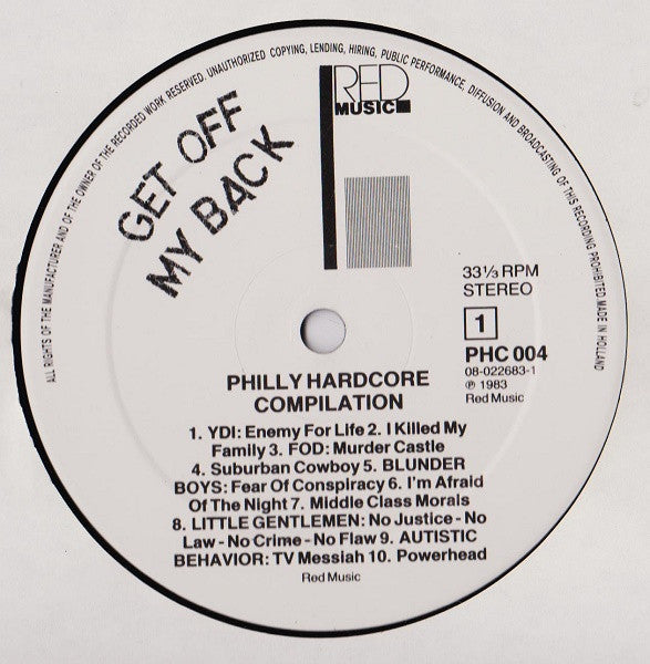 Various – Philly Hardcore Compilation - Get Off My B